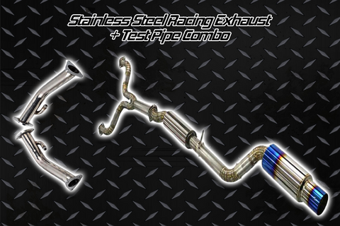 Stainless Steel Single Exit Racing Exhaust + Test Pipe Combo (370Z) - VQ Boys Performance - VQ Boys Performance